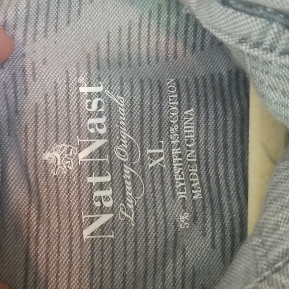 Nat Nast Mens Ombre Gray Floral Polo Short Sleeve XLarge - Picture 3 of 5